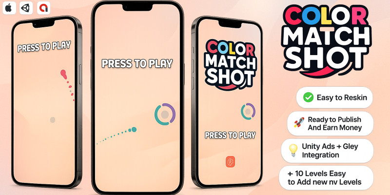 Color Match Shot - Casual Mobile Unity Game