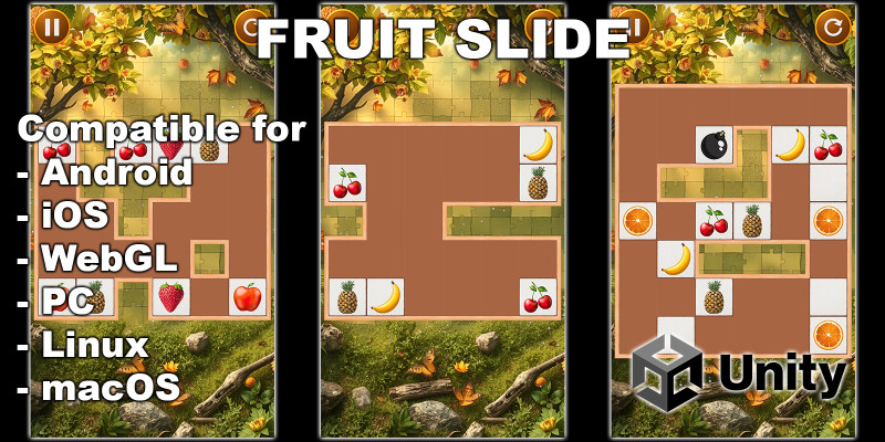 Fruit Slide - Logic Puzzle Template Unity