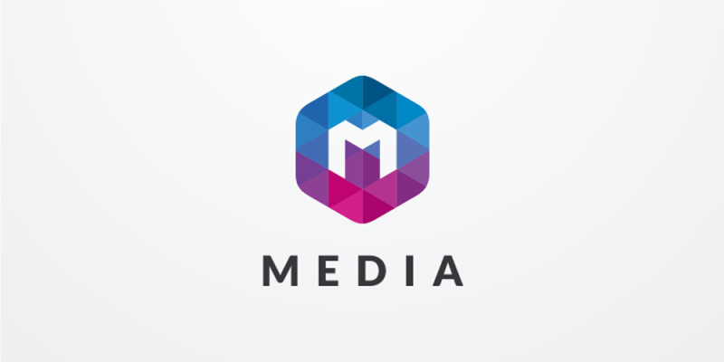 Letter M Hexagon Pixel Logo Design Vector v.08