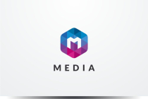 Letter M Hexagon Pixel Logo Design Vector v.08 Screenshot 1