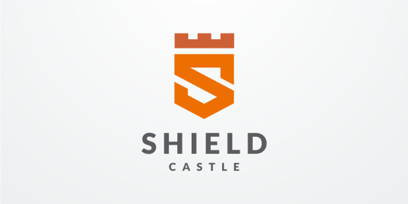Shield Castle Letter S Logo Design Vector