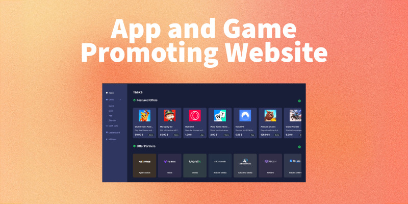 App and Game Promoting Website