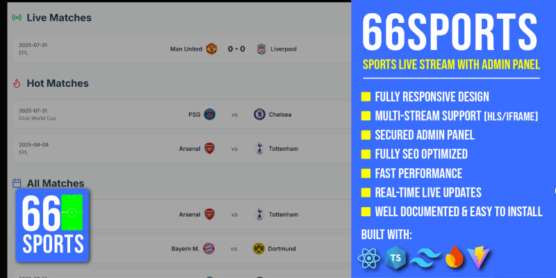 66Sports - Football Live Stream App