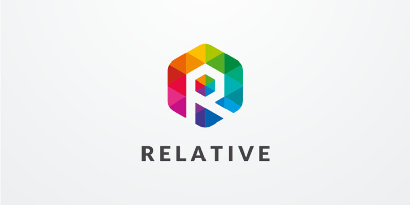 Letter R Hexagon Colorful Logo Design Vector v.09
