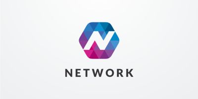 Letter N Hexagon Pixel Logo Design Vector v05