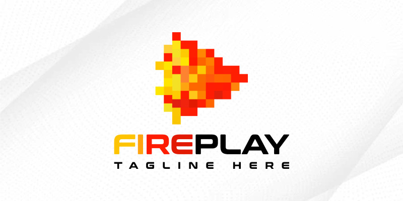 Fire Pixel Play Logo Fire Logo Entertainment Logo