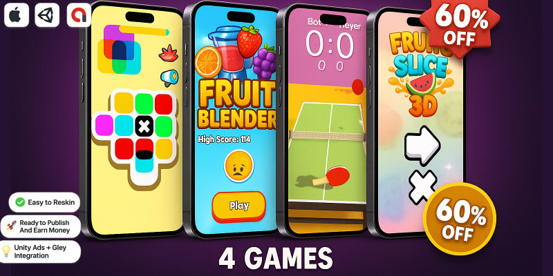 8-In-1 Casual Hyper Casual Mobile Games Bundle