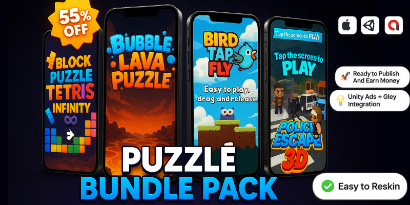 8-In-1 Casual Puzzle Mobile Games Bundle 