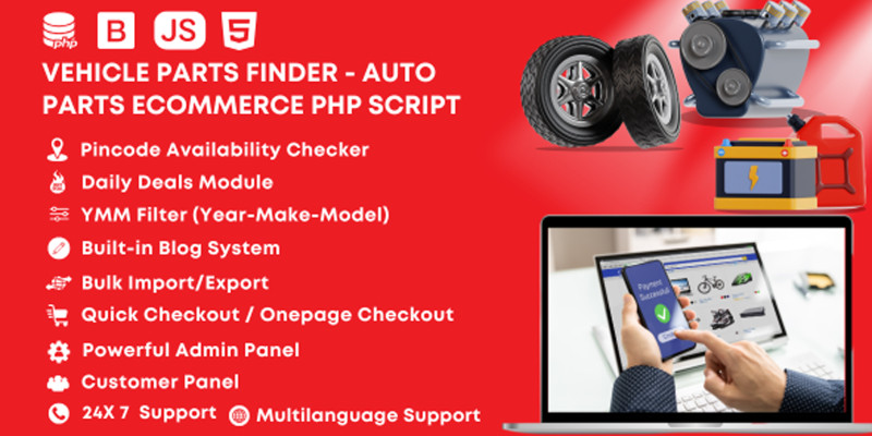 Vehicle Parts Finder - PHP Auto Parts Online Store