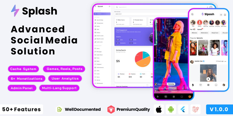 Splash - Social Media Solution Flutter App