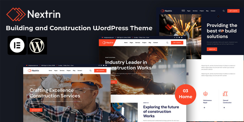 Nextrin - Construction WordPress Theme