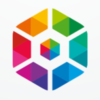 Colorful Hexagon Geometric Pixel Logo Vector