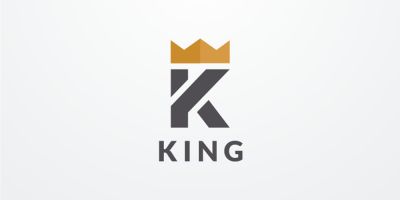 King Letter K Crown Logo Design Vector