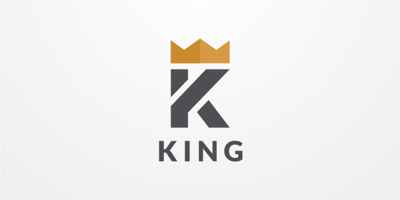 King Letter K Crown Logo Design Vector