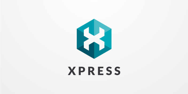 Letter X Hexagon Geometric Logo Design Vector v09