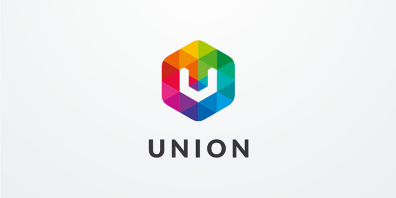 Letter U Hexagon Colorful Logo Design Vector v04