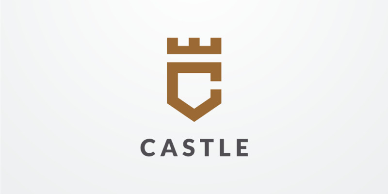 Castle Letter C Logo Design Vector v05