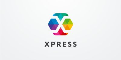 Letter X Hexagon Colorful Logo Design Vector v10