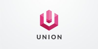 Letter U Hexagon Geometric Logo Design Vector v07