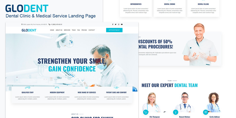 Glodent - Dental Clinic Landing Page HTML