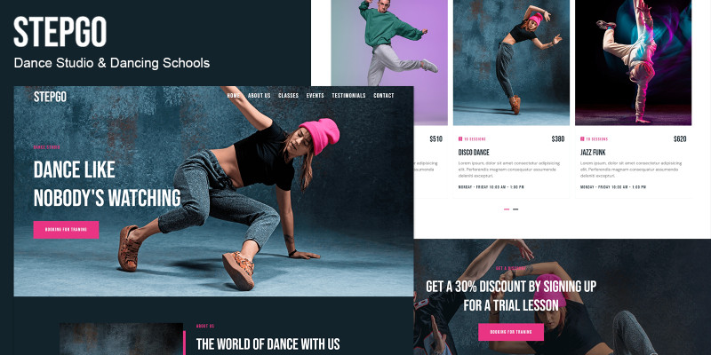 Stepgo - Dance Studio Landing Page HTML