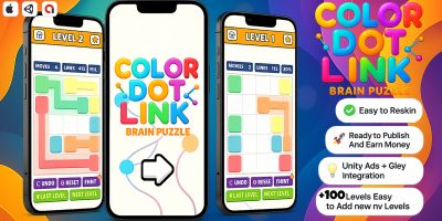 Color Dot Link Brain Puzzle - Unity Mobile Game