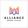 Abstract Crown and Letter A Logo