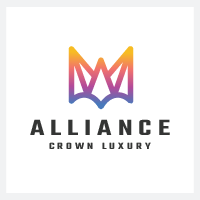 Abstract Crown and Letter A Logo
