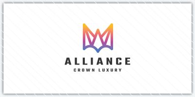 Abstract Crown and Letter A Logo