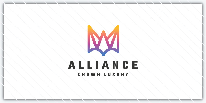 Abstract Crown and Letter A Logo