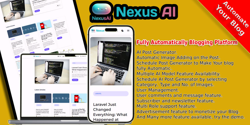 NexusAI - Fully Automatic blogging platform