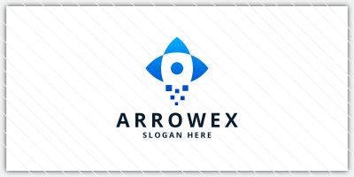 Rocket Launch and Arrow Logo