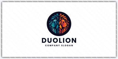 Abstract Geometric Lion Head Pro Logo