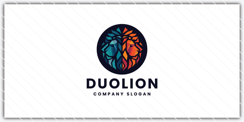 Abstract Geometric Lion Head Pro Logo