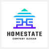 Abstract Geometric House and H Letter Logo