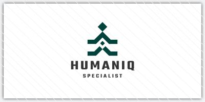 Abstract Human Figure and Diamond Logo