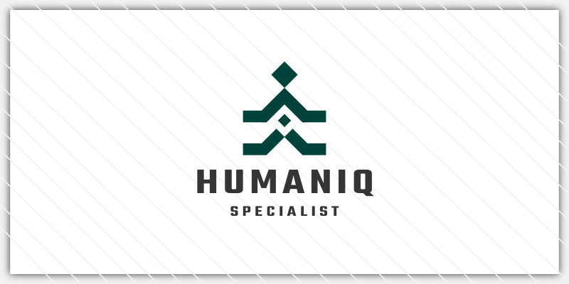 Abstract Human Figure and Diamond Logo