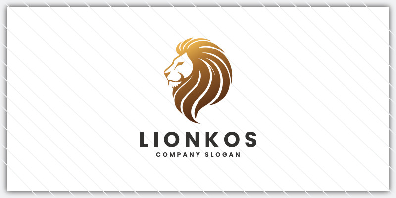 Golden Lion Head Logo