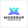 Abstract Letter M and Mountain Logo