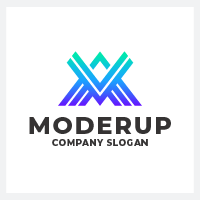 Abstract Letter M and Mountain Logo