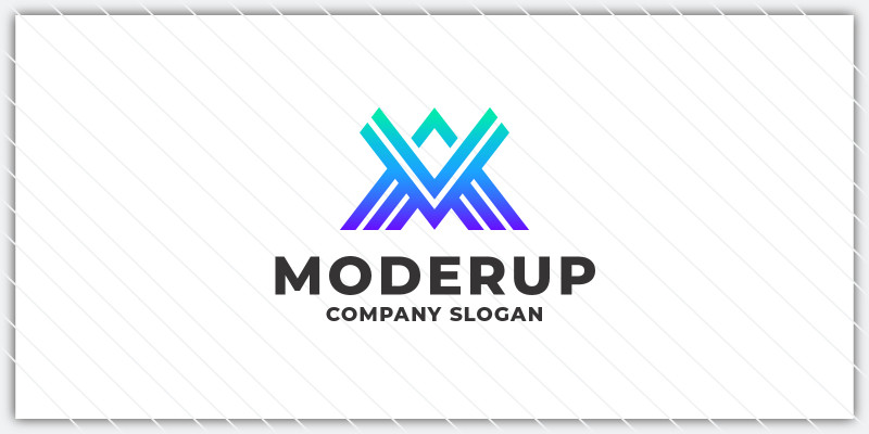 Abstract Letter M and Mountain Logo