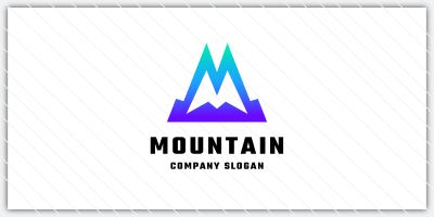 Modern Mountain Letter M Logo