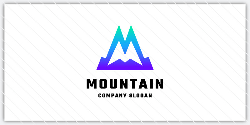 Modern Mountain Letter M Logo