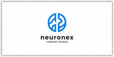 Abstract Neuron and Brain Logo