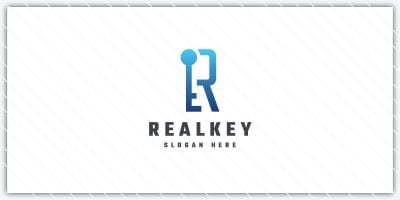Real Key Letter R Logo