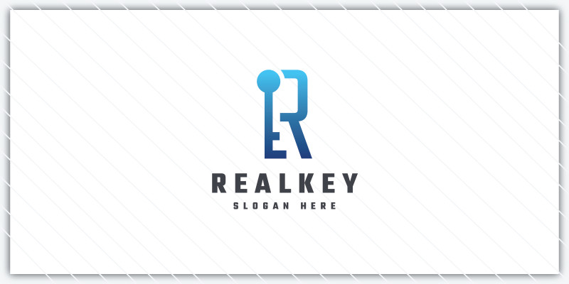 Real Key Letter R Logo