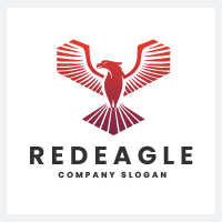 Geometric Red Eagle Logo