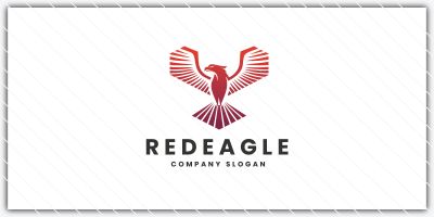 Geometric Red Eagle Logo