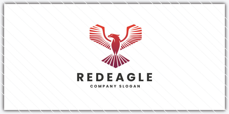 Geometric Red Eagle Logo