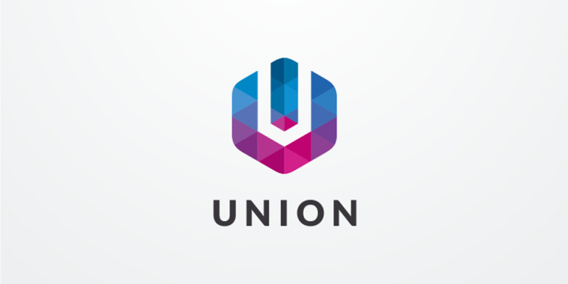 Letter U Hexagon Pixel Logo Design Vector v08